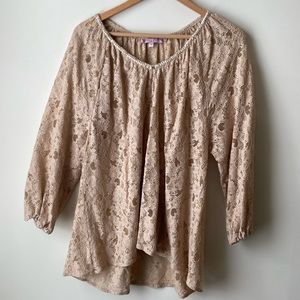 Calypso tan lace tunic